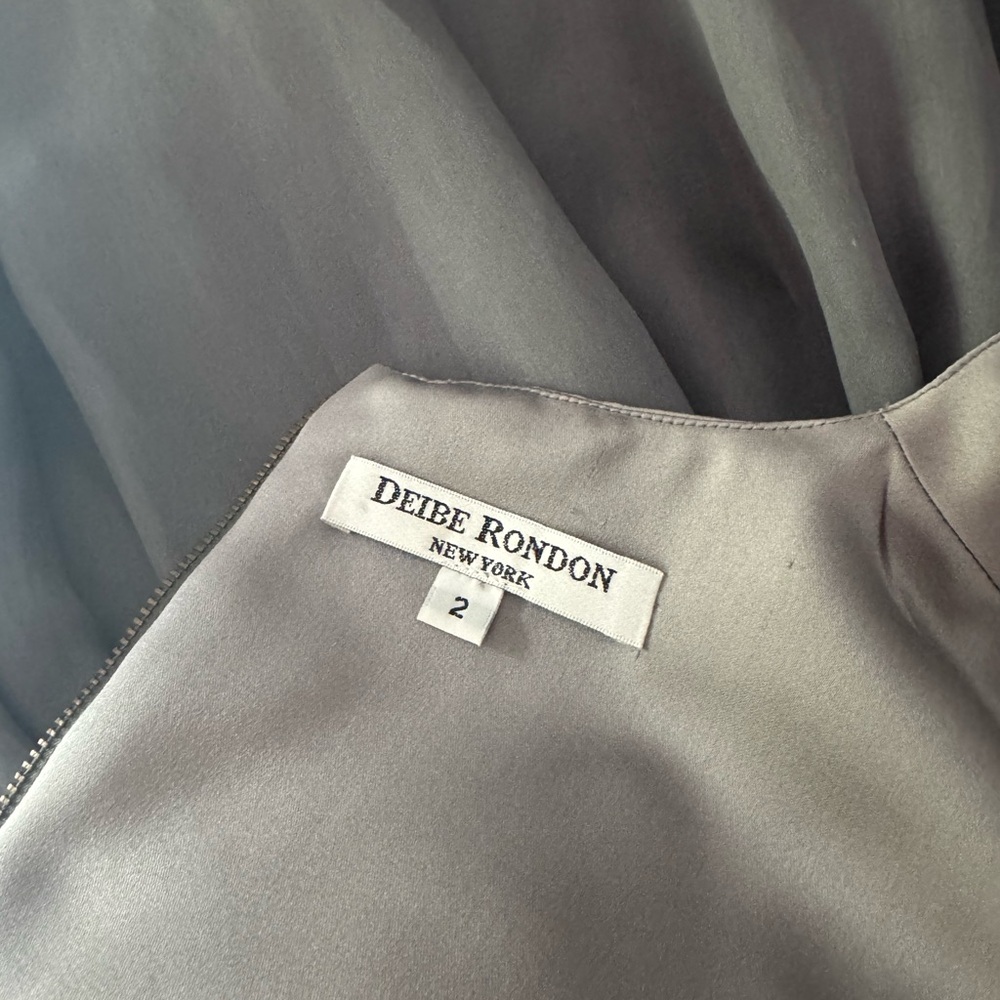 NY Designer Gray Silk Mini Dress - Picture 7 of 11
